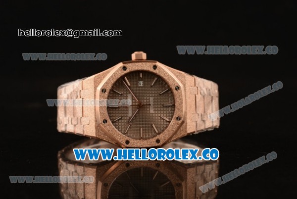 Audemars Piguet Royal Oak 41MM Clone Calibre AP 3120 Automatic Full Rose Gold with Grey Dial and Stick Markers (EF) - Click Image to Close